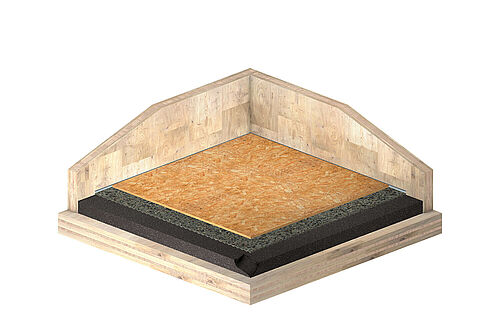 REGUPOL comfort 12 et REGUPOL comfort S1 sous chape sèche OSB sur plancher bois massif REGUPOL comfort 12 et REGUPOL comfort S1 sous chape sèche OSB sur plancher bois massif