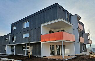 Résidence pour personnes âgées Herbstwiesen en construction à ossature bois à Kümmersbruck.