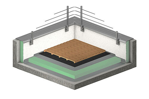 REGUPOL sound and drain 22 sous terrasses en bois REGUPOL sound and drain 22 sous terrasses en bois