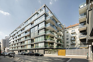 Vue extérieure du complexe résidentiel exclusif The Ambassy à Vienne.