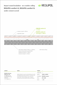 Isolation des bruits d'impact sur plancher bois massif REGUPOL comfort 12 sous chape à base de ciment